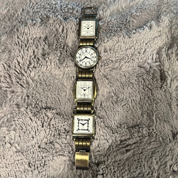 Very Unique VINTAGE 4 Face Watch- needs battery? So Cool!! Made in Hong Kong - Picture 1 of 11